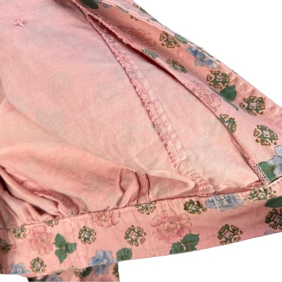 VTG 80's/90's JOLLY U.S.A Pink Floral 100% Cotton Denim Like Crop Jacket Sz Sm - Picture 13 of 16
